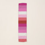 Lesbian Pride Flag Pink, White, Red Stripes Scarf<br><div class="desc">Customize by changing the scale,  rotation and placement of the pattern,  or add your own text or photos</div>