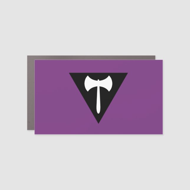Lesbian Pride Flag  Purple Axe Car Magnet (Front)