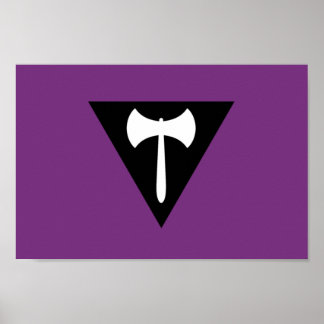 Lesbian Pride Flag Purple Axe Poster