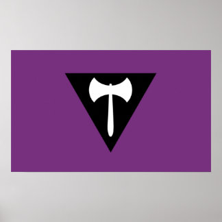 Lesbian Pride Flag Purple Axe Poster