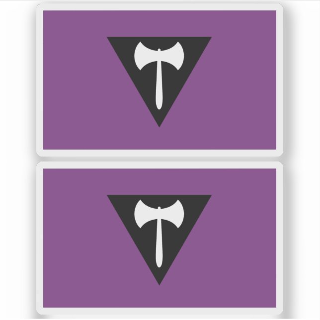 Lesbian Pride Flag  Purple Axe Sticker (Front)