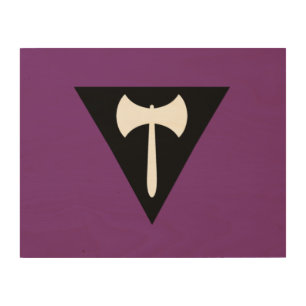 Lesbian Pride Flag Purple Axe Wood Wall Art