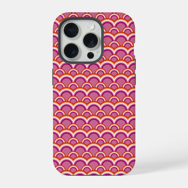 Lesbian pride flag rainbow pattern iphone case (Back)