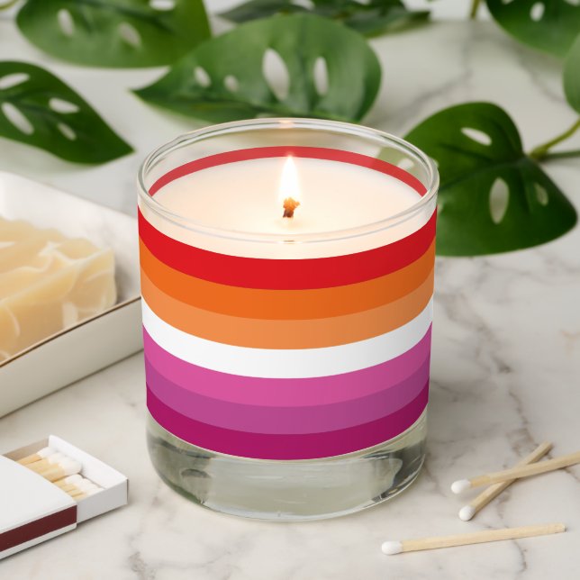 Lesbian Pride Flag Scented Candle (Lit)