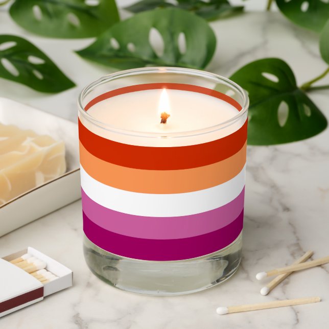 Lesbian Pride Flag Scented Candle (Lit)