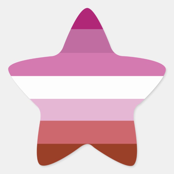 Lesbian pride flag star sticker | Zazzle.com