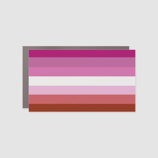 Lesbian Pride Flag Stripes Car Magnet (Front)