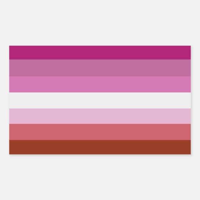 Lesbian Pride Flag Stripes Rectangular Sticker (Front)