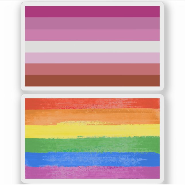 Lesbian Pride Flag Stripes Sticker (Front)