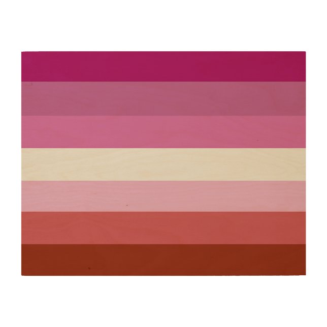 Lesbian Pride Flag Stripes Wood Wall Art (Front)