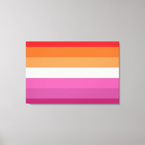 Lesbian Pride Flag Sunset Canvas Print