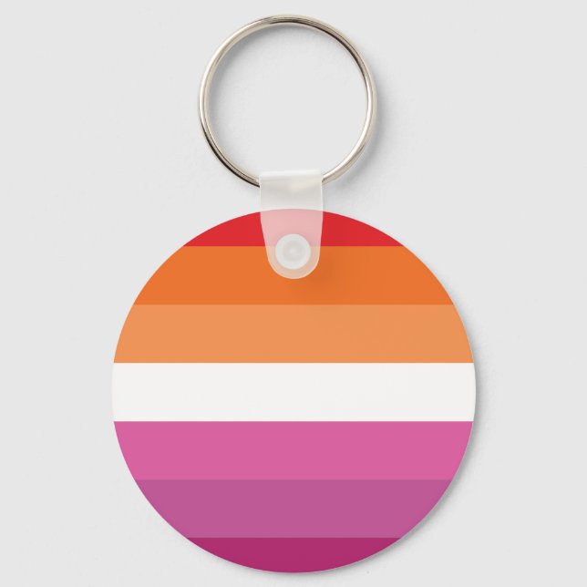 Lesbian Pride Flag (Sunset) Keychain (Front)