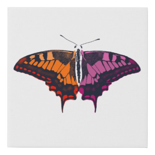 Lesbian Pride Flag Swallowtail Butterfly Faux Canvas Print