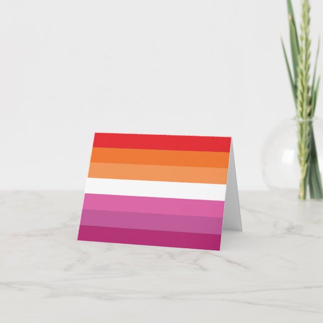 Lesbian Pride Flag Thank You Card (Front)