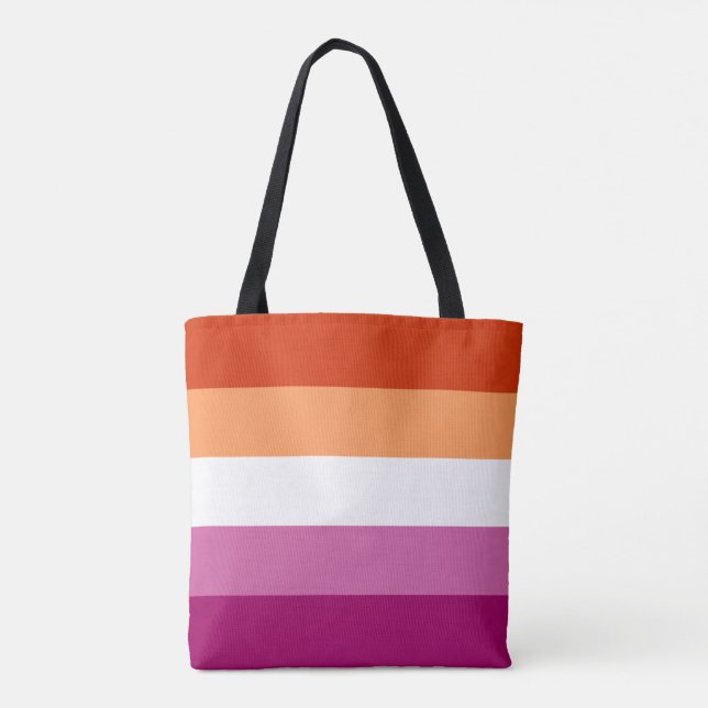 Lesbian Pride Flag Tote Bag (Back)