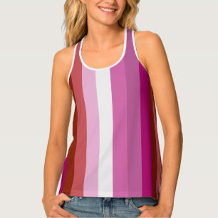 Lesbian Pride Flag Vertical Stripe Racerback Tank Top
