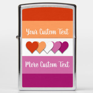 Lesbian pride flag with text zippo lighter