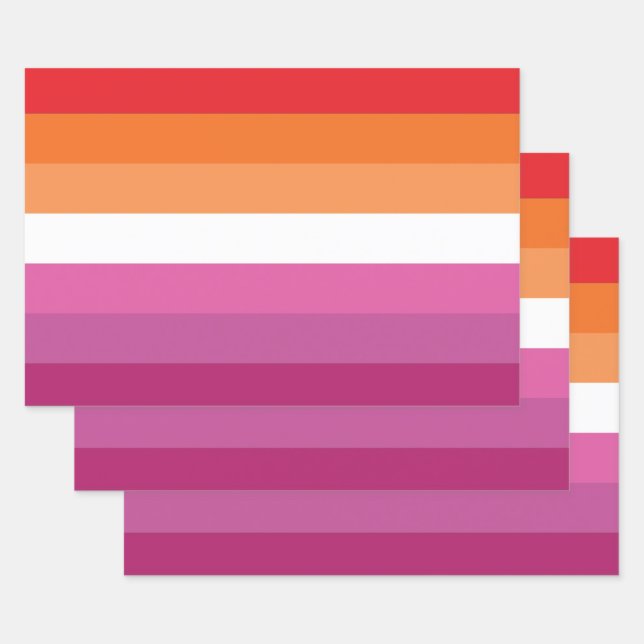 Lesbian Pride Flag Wrapping Paper Sheets (Set)