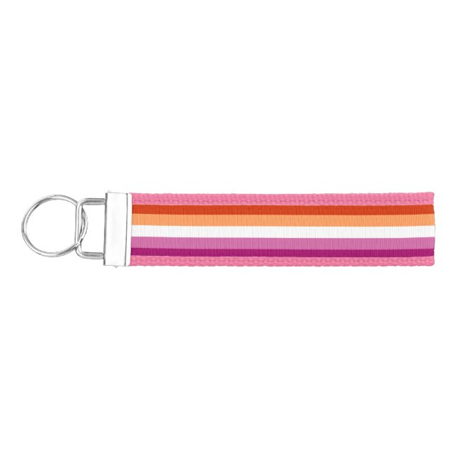 Lesbian Pride flag Wrist Keychain (Keys on Left)