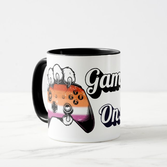 Lesbian Pride Game On Tiger Paw Controller Mug 26 (Front Left)