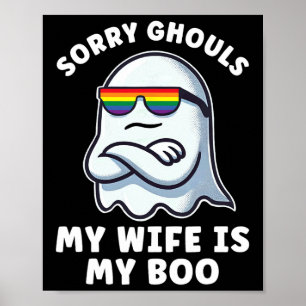 Lesbian Pride Halloween Ghost Women My Wife Is My Poster
