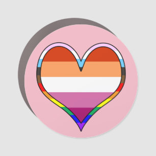 Lesbian Pride Heart Car Magnet