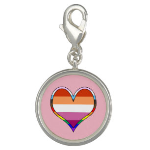 Lesbian Pride Heart Charm