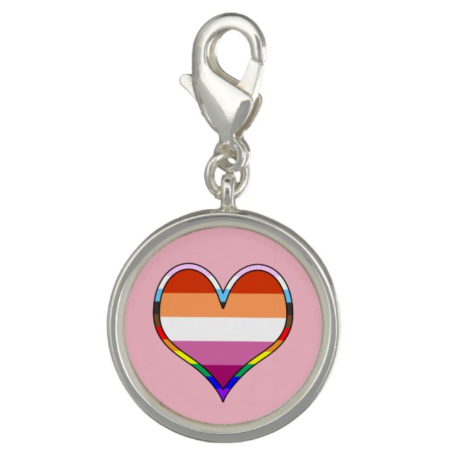 Lesbian Pride Heart Charm (Front)