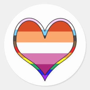 Lesbian Pride Heart Classic Round Sticker
