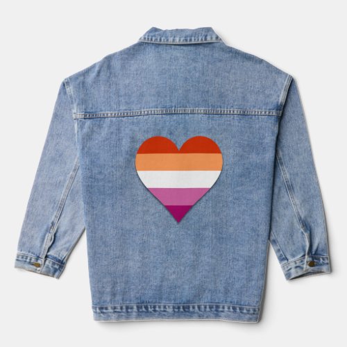 Lesbian pride heart  denim jacket