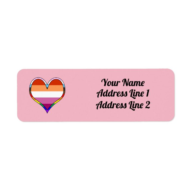 Lesbian Pride Heart Label (Front)