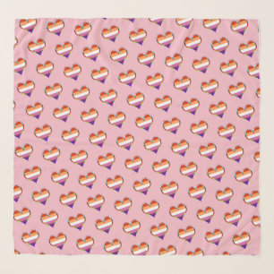 Lesbian Pride Heart Pattern Scarf