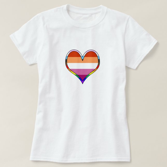 Lesbian Pride Heart T-Shirt (Design Front)