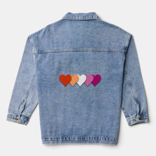 Lesbian pride hearts  denim jacket