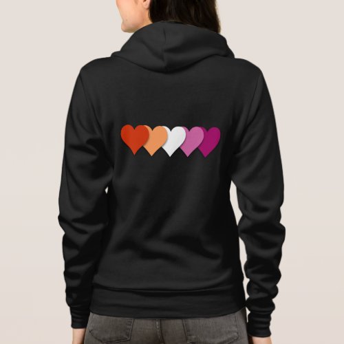 Lesbian pride hearts  hoodie