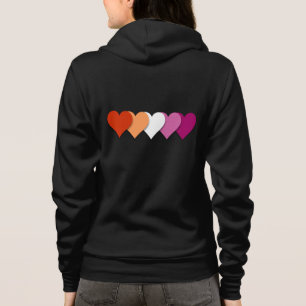 Lesbian pride hearts hoodie
