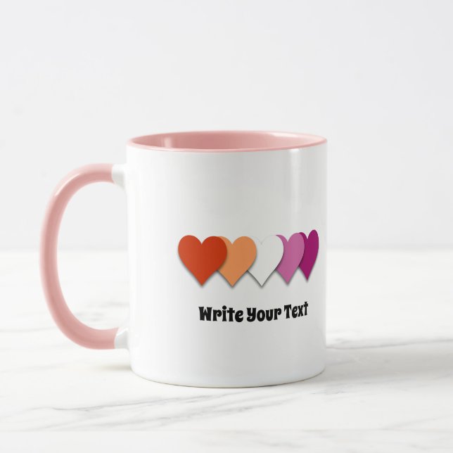 Lesbian pride hearts Mug (Left)