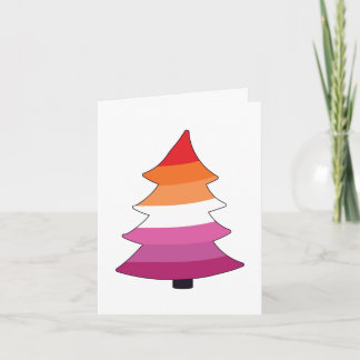 Lesbian Pride Holigay Tree Holiday Card