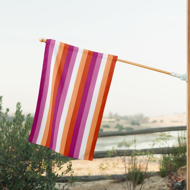 Lesbian Pride House Flag (Insitu (Back))