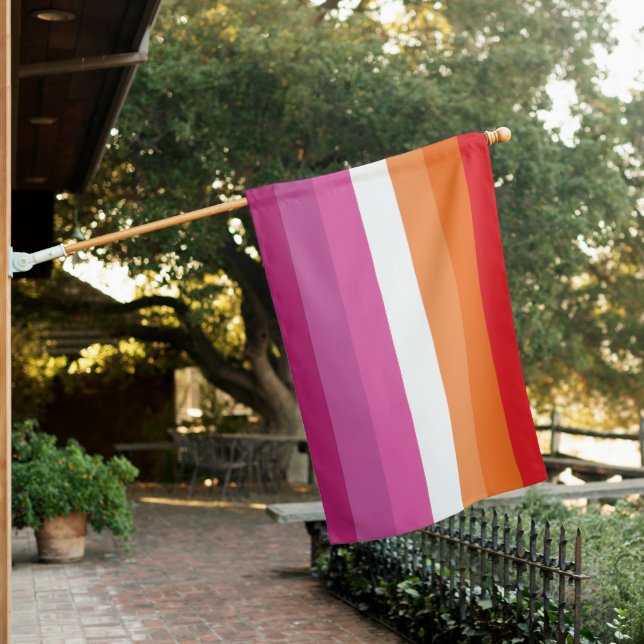 Lesbian Pride House Flag (In SItu)