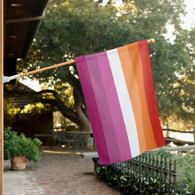 Lesbian Pride House Flag (In SItu)
