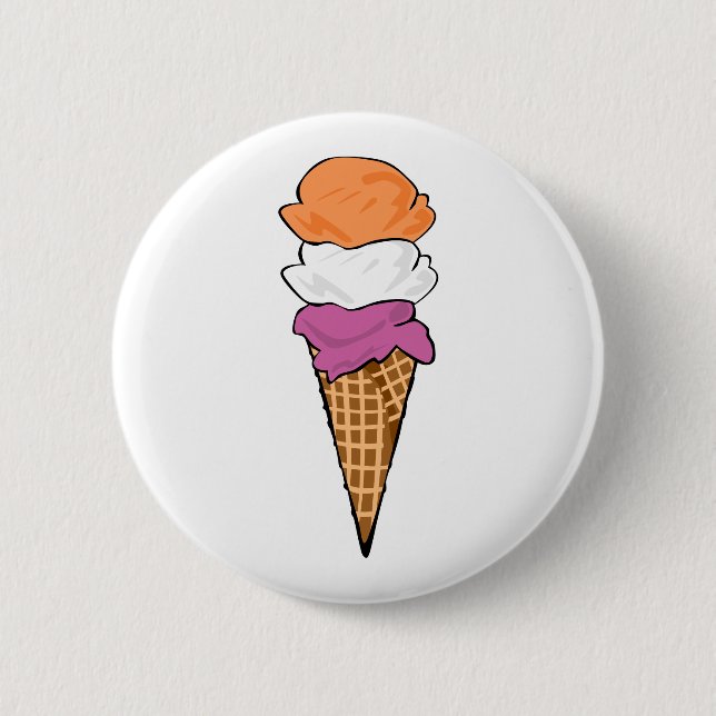 Lesbian Pride Ice Cream Button (Front)