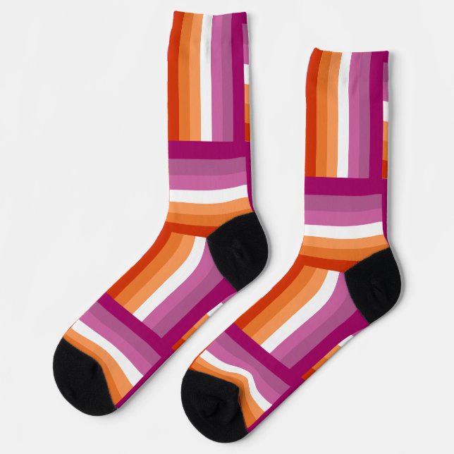 Lesbian Pride Inspired Crew Socks (Left)