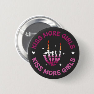 Lesbian Pride Kiss More Girls Button