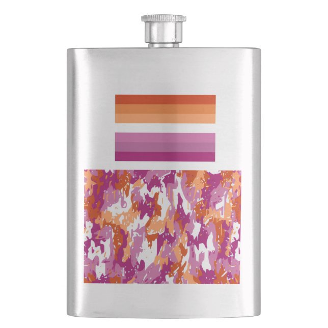 Lesbian Pride/Lesbian Camo Flask (Front)