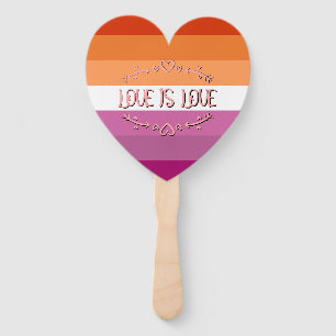 Lesbian Pride Month Love is Love Hand Fan
