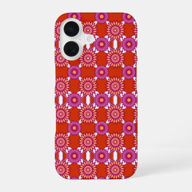 Lesbian pride / orange mirror flower pattern iphone case (Back)