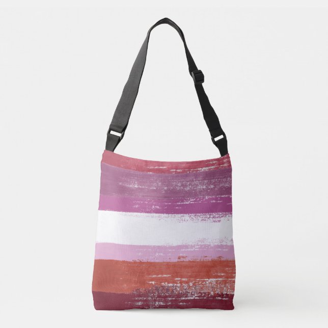 Lesbian Pride Paint Crossbody Bag (Front)