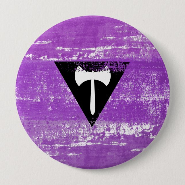 Lesbian Pride Paint (Labrys) Button (Front)