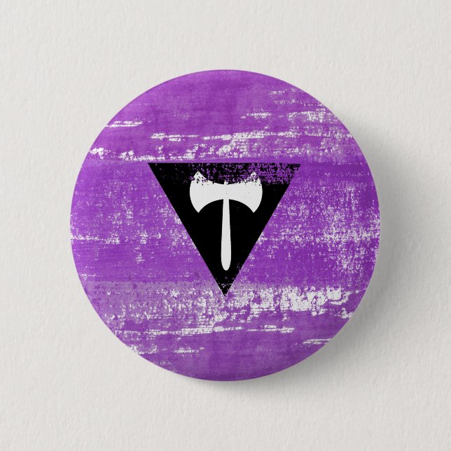Lesbian Pride Paint (Labrys) Button (Front)